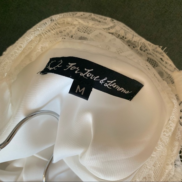 For Love & Lemons White Lace Tie Strap Dress M - Picture 6 of 6